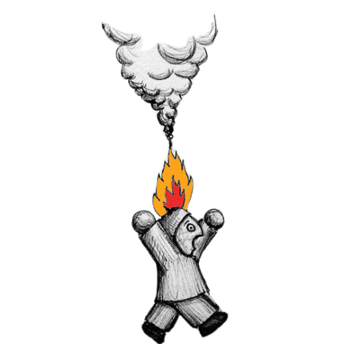 Peasant being burninated